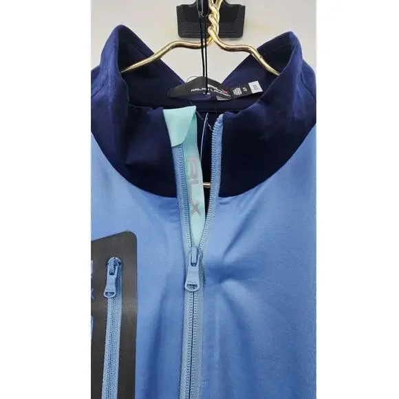 New NWT RLX Ralph Lauren Navy Light Blue Golf 1/4 Zip Micro Fleece Lined XL